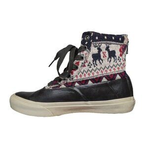 Vans Women's 6.5 Rare‎ Hi Tops Knitted Sweater back zip duck rubber sneakers
